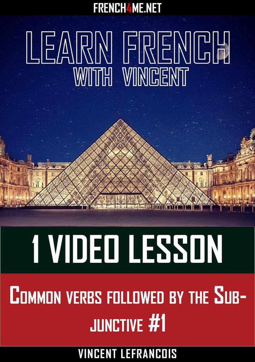 Learn French with Vincent - 1 video lesson - Common verbs followed by the Subjunctive #1